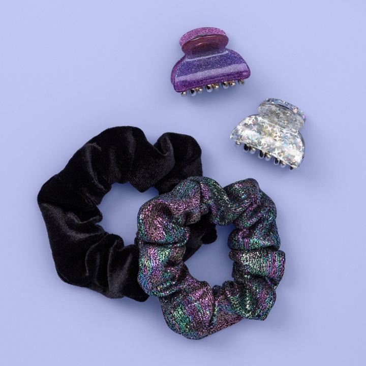 More Than Magic Girls' 4pk Claw Clip And Metallic Twister - More Than