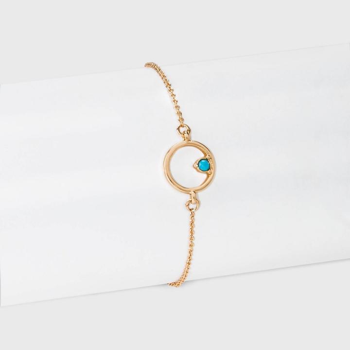 Adjustable Delicate Bracelet - A New Day Turquoise/gold
