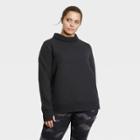Women's Plus Size Quilted Pullover With Funnel Neck Collar - All In Motion Black