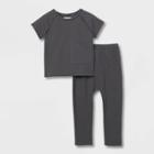 Grayson Collective Toddler Boys' Short Sleeve Pocket T-shirt & Jogger Set - Charcoal