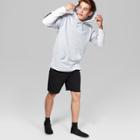 Men's Short Sleeve French Terry Hooded Sweatshirt - Original Use Masonry Gray