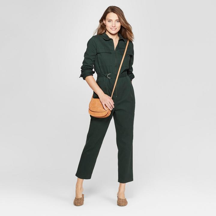 Women's Long Sleeve Structured Jumpsuit - Universal Thread Green