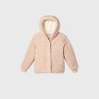 Girls' Cozy Hooded Sherpa Coat - Cat & Jack Beige