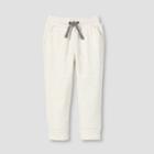 Toddler Boys' Velboa Knit Pull-on Jogger Pants - Cat & Jack Oatmeal Heather 12m, Oatmeal Grey
