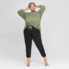 Women's Plus Size Oversized Lounge Sweatshirt - Colsie Green