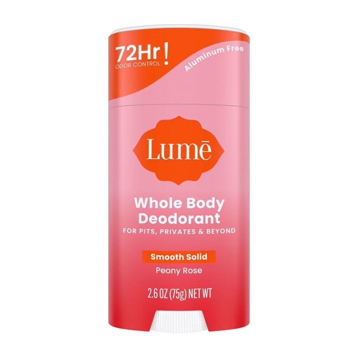 Lume Whole Body Smooth Solid Deodorant Stick - Peony Rose