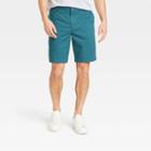 Men's 9 Slim Fit Chino Shorts - Goodfellow & Co Teal Green