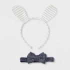 Toddler Boys' Bunny Headband And Bow Tie Set - Cat & Jack White/blue