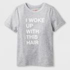 Kids' Short Sleeve 'woke Up With This Hair' Graphic T-shirt - Cat & Jack Heather Gray