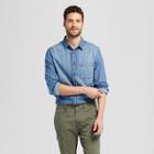 Men's Long Sleeve Denim Shirt - Goodfellow & Co Medium Wash