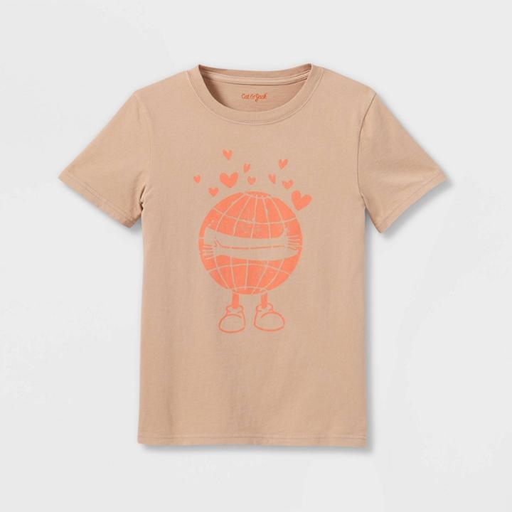 Kids' Short Sleeve Graphic T-shirt - Cat & Jack Tan