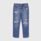 Women's High-rise Distressed Straight Fit Jeans - Universal Thread Medium Blue
