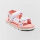 Kids' Emery Rainbow Print Ankle Strap Sandals - Cat & Jack Pink