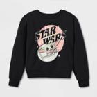 Lucas Girls' Star Wars: The Mandalorian The Child Crewneck Sweatshirt - Black