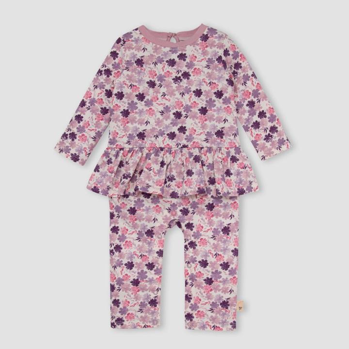 Burt's Bees Baby Baby Girls' Ditsy Museum Garden Jumpsuit - Rose Pink