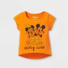 Toddler Girls' Minnie Mouse Scary Cute Halloween Short Sleeve T-shirt - Orange