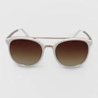 Women's Round Metal Plastic Sunglasses - A New Day White, Women's, Size: Small, Grey/white