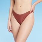 Women's Scoop Front Ultra High Leg Cheeky Bikini Bottom - Wild Fable Brown Xxs