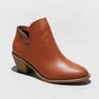 Women's Indie Microsuede Heeled Bootie - Universal Thread Cognac 6.5, Women's, Red