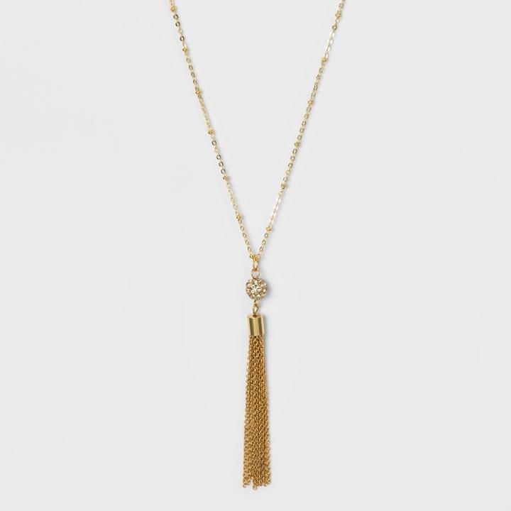 Fireball And Tassel Long Necklace - A New Day Gold