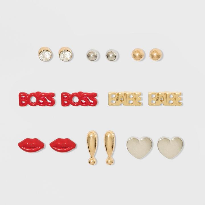 Bottle Pack Multi Plate Earring Set 8pc - Wild Fable,