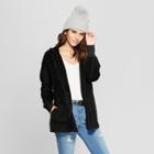 Women's Sherpa Cozy Cardigan - Almost Famous (juniors') Black