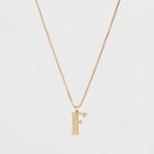 Gold Plated Initial F Pendant Necklace - A New Day Gold, Gold - F