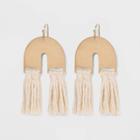 U Shape With Tassel Drop Earrings - Universal Thread Ivory