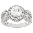 2.83 Ct. T.w. Twisted Halo Cubic Zirconia Ring In Sterling Silver -