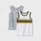 Toddler Boys' 2pk Jersey Knit Tank Top - Cat & Jack Olive/gray