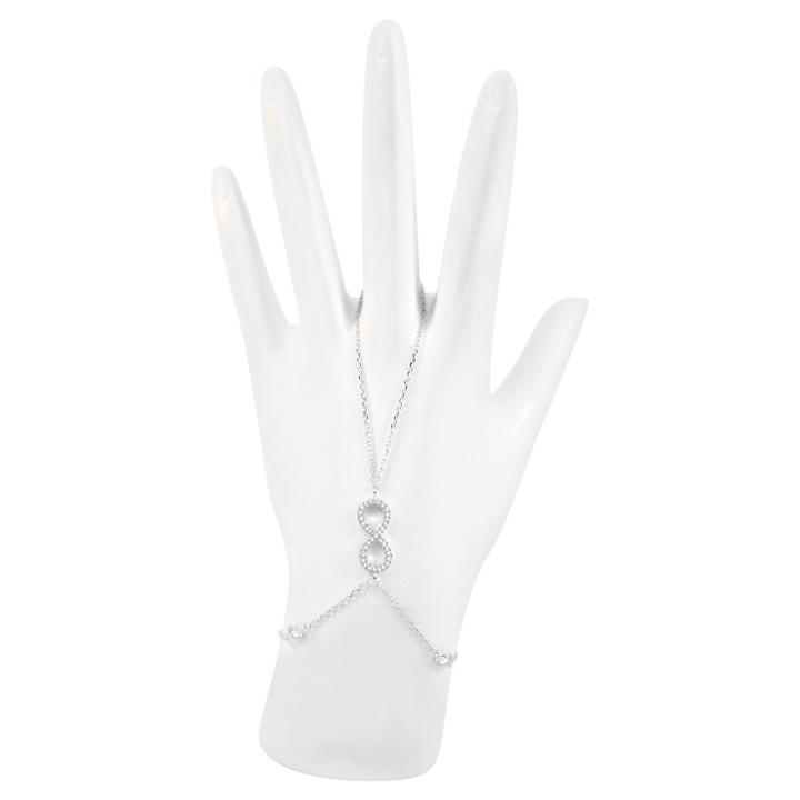 Zirconmania Women's Zirconite Caggie Bracelet With Open Cubic Zirconia Infinity In Sterling Silver - Rhodium, Clear