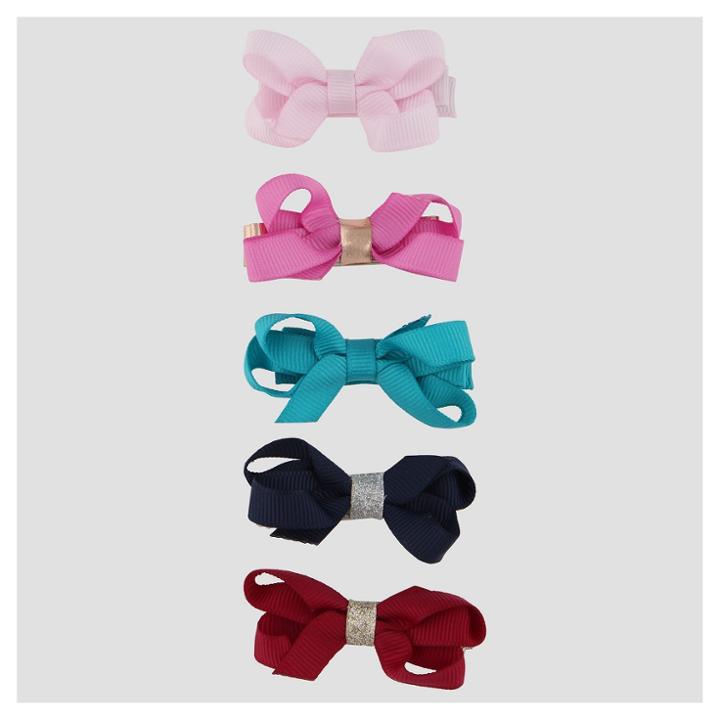 Girls' 5pk Grosgrain Bow Clips And Barrettes Cat & Jack,