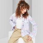 Women's Plaid Long Sleeve Button-down Shirt - Wild Fable Stormy Gray