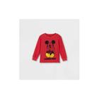 Toddler Boys' Mickey Mouse Valentine's Day Long Sleeve Graphic T-shirt - Red