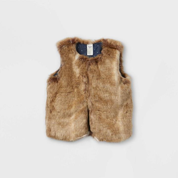 Oshkosh B'gosh Toddler Girls' Faux Fur Vest - Brown