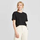 Women's Standard Fit Short Sleeve Crewneck T-shirt - A New Day Black