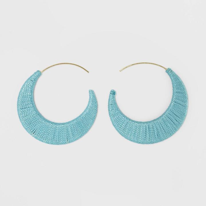 Sugarfix By Baublebar Threaded Hoop Earrings - Aqua, Girl's