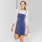 Women's Strappy Square Neck Knit Mini Dress - Wild Fable Blue