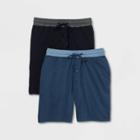 Hanes Premium Men's 2pk French Terry Pajama Shorts - Blue