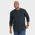 Men's Tall Regular Fit Long Sleeve Henley T-shirt - Goodfellow & Co Green