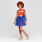 Dc Comics Girls' Wonder Woman Short Sleeve Cosplay Dress - Red/navy