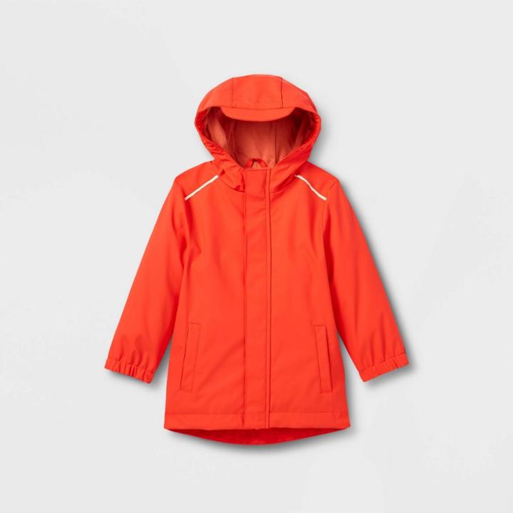 Toddler Long Sleeve Rain Coat - Cat & Jack Red