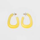 Sugarfix By Baublebar Modern Clear Acrylic Hoop Earrings - Yellow, Girl's