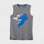 Boys' Sleeveless Football Player Graphic T-shirt - All In Motion Heather Gray M, Boy's, Size: Medium, Grey Gray