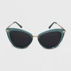 Women's Cateye Plastic Metal Combo Sunglasses - A New Day Blue, Women's, Size: Small, Blue/grey