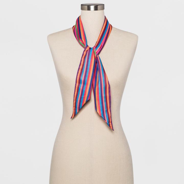 Women's Striped Skinny Scarf - A New Day,