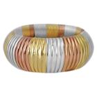 Zirconmania Zirconite Dome Omega Style High Polished Wide Bangle - Gold,