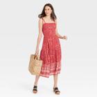 Women's Tie-strap Smocked Dress - Knox Rose Red Floral