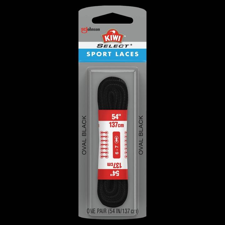 Kiwi Shoelaces Sport Oval 54 Black, Adult Unisex