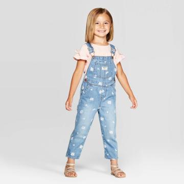 Oshkosh B'gosh Toddler Girls' Floral Overalls - Blue